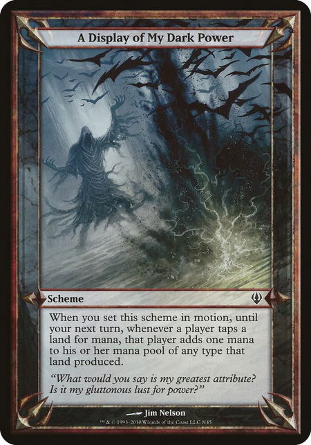 A Display of My Dark Power (Archenemy) - Oversize Cards Magic: The Gathering trading card
