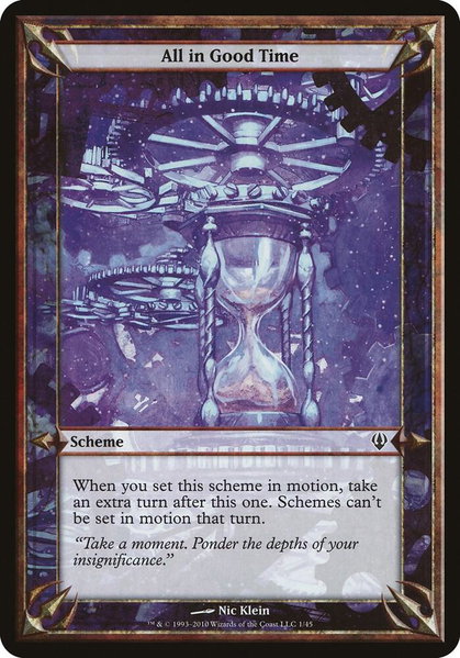 All in Good Time (Archenemy) trading card from Oversize Cards All in Good Time (Archenemy) - Oversize Cards Magic: The Gathering trading card