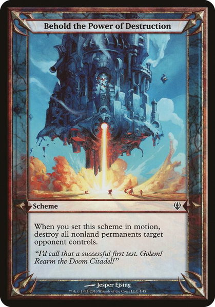 Behold the Power of Destruction (Archenemy) - Oversize Cards Magic: The Gathering trading card