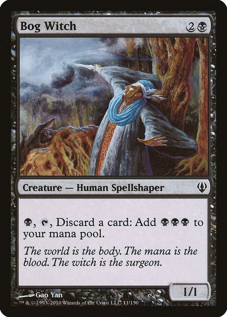 Bog Witch trading card from Archenemy Bog Witch - Archenemy Magic: The Gathering trading card