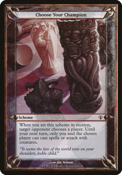 Choose Your Champion (Archenemy) trading card from Oversize Cards Choose Your Champion (Archenemy) - Oversize Cards Magic: The Gathering trading card
