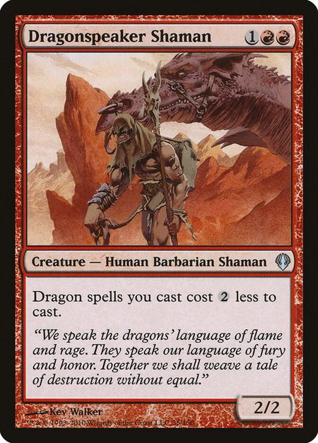 Dragonspeaker Shaman trading card from Archenemy Dragonspeaker Shaman - Archenemy Magic: The Gathering trading card