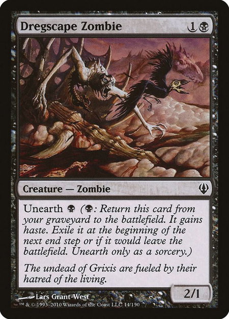 Dregscape Zombie trading card from Archenemy Dregscape Zombie - Archenemy Magic: The Gathering trading card