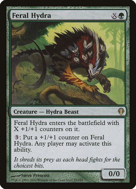 Feral Hydra trading card from Archenemy Feral Hydra - Archenemy Magic: The Gathering trading card