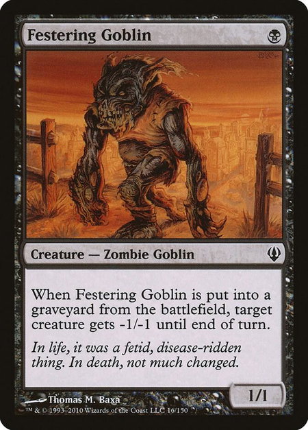Festering Goblin - Archenemy Magic: The Gathering trading card