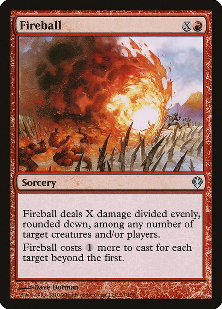 Fireball trading card from Archenemy Fireball - Archenemy Magic: The Gathering trading card