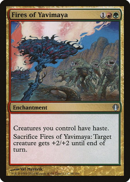 Fires of Yavimaya trading card from Archenemy Fires of Yavimaya - Archenemy Magic: The Gathering trading card