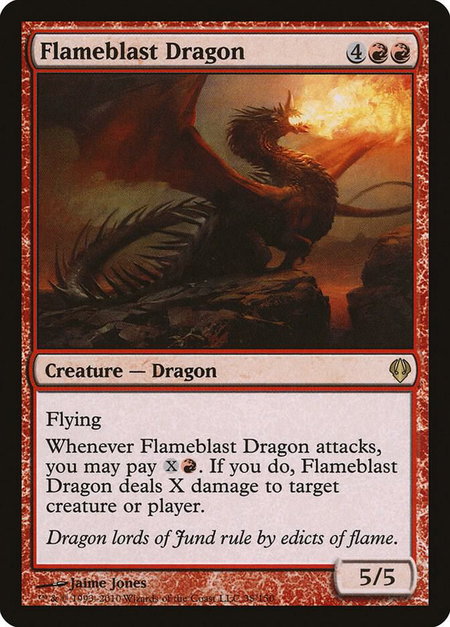 Flameblast Dragon trading card from Archenemy Flameblast Dragon - Archenemy Magic: The Gathering trading card