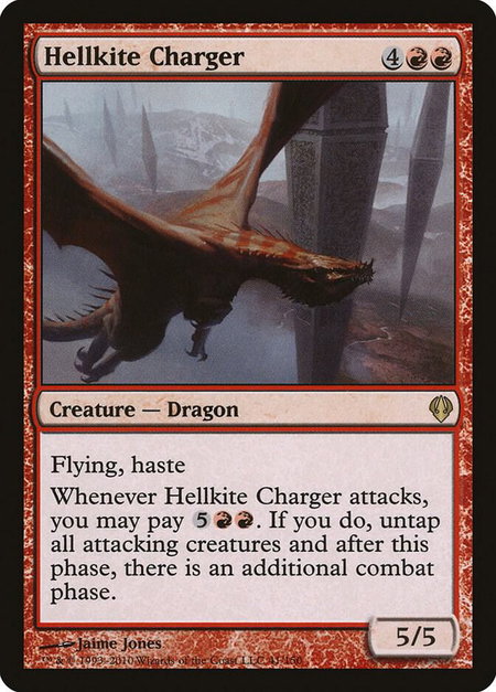 Hellkite Charger trading card from Archenemy Hellkite Charger - Archenemy Magic: The Gathering trading card