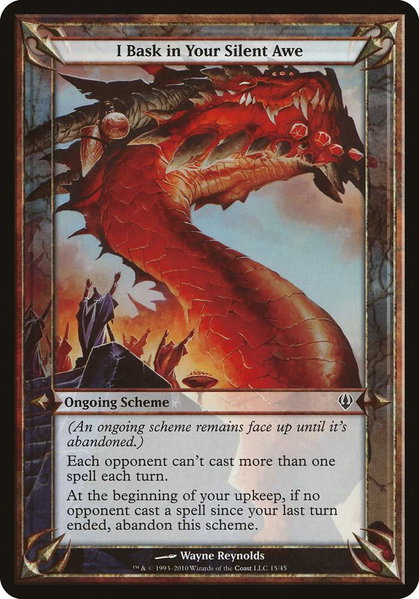 I Bask in Your Silent Awe (Archenemy) trading card from Oversize Cards I Bask in Your Silent Awe (Archenemy) - Oversize Cards Magic: The Gathering trading card