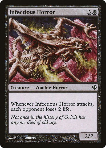 Infectious Horror trading card from Archenemy Infectious Horror - Archenemy Magic: The Gathering trading card