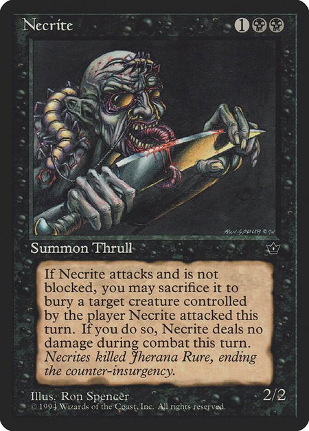 Necrite (Spencer) - Fallen Empires Magic: The Gathering trading card
