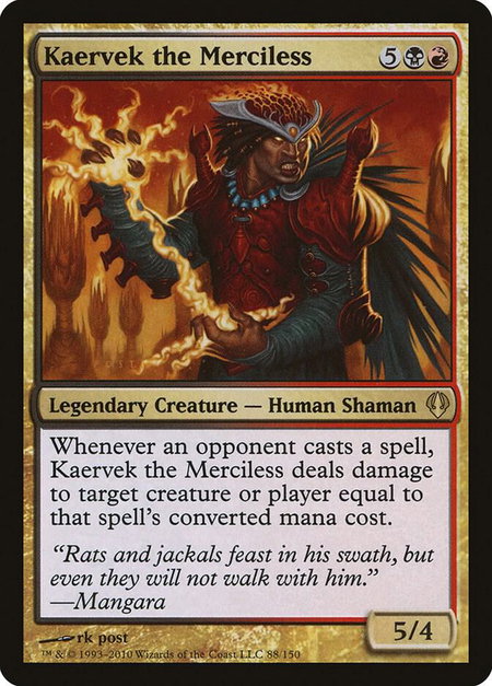 Kaervek the Merciless - Archenemy Magic: The Gathering trading card