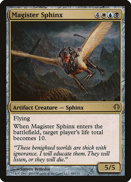 Magister Sphinx trading card from Archenemy Magister Sphinx - Archenemy Magic: The Gathering trading card