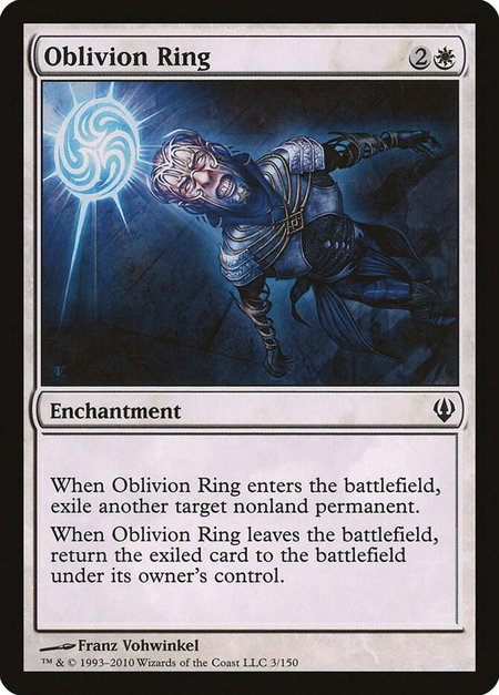 Oblivion Ring trading card from Archenemy Oblivion Ring - Archenemy Magic: The Gathering trading card