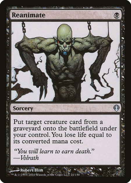 Reanimate trading card from Archenemy Reanimate - Archenemy Magic: The Gathering trading card