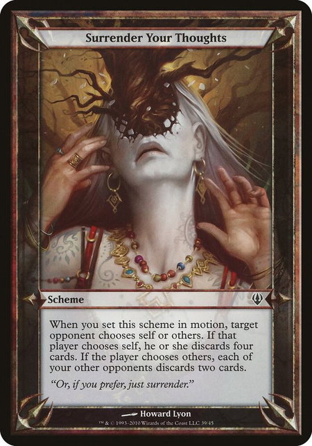 Surrender Your Thoughts (Archenemy) - Oversize Cards Magic: The Gathering trading card
