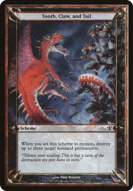 Tooth, Claw, and Tail (Archenemy) - Oversize Cards Magic: The Gathering trading card