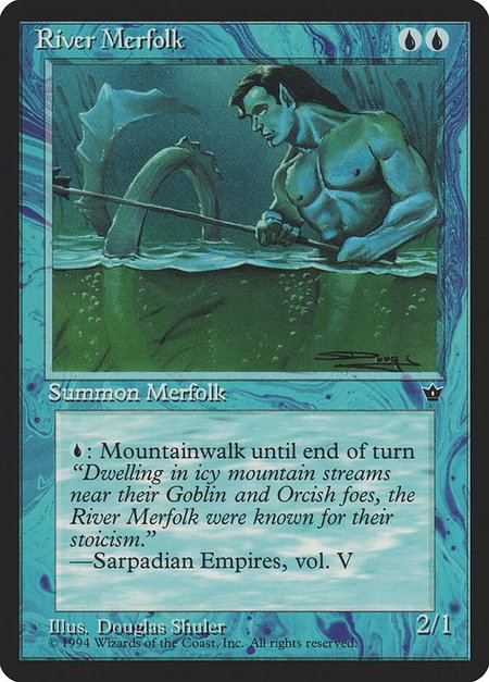 River Merfolk - Fallen Empires Magic: The Gathering trading card