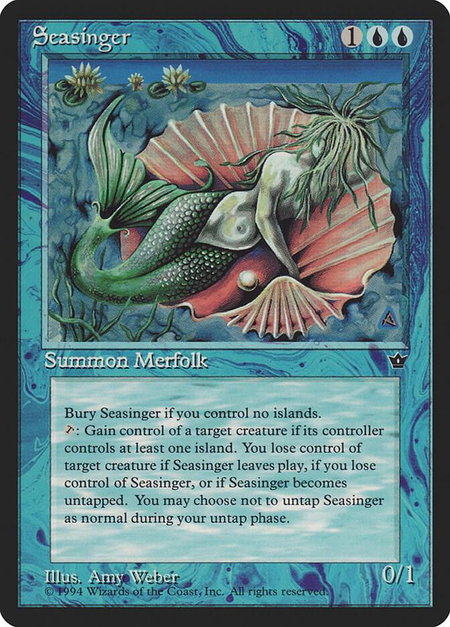 Seasinger trading card from Fallen Empires Seasinger - Fallen Empires Magic: The Gathering trading card