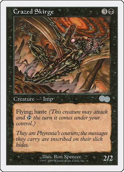 Crazed Skirge trading card from Battle Royale Box Set Crazed Skirge - Battle Royale Box Set Magic: The Gathering trading card