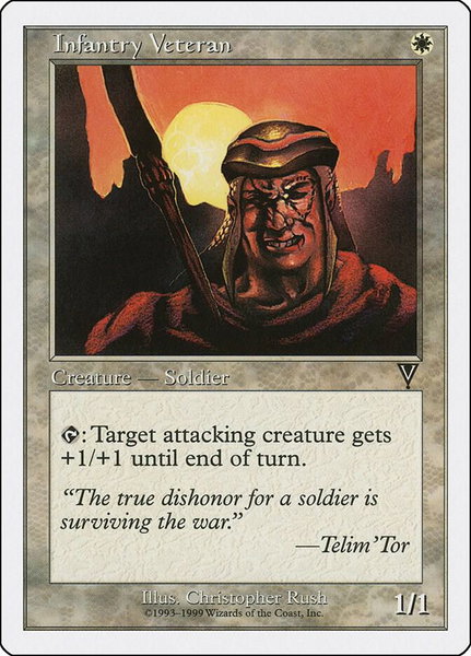 Infantry Veteran trading card from Battle Royale Box Set Infantry Veteran - Battle Royale Box Set Magic: The Gathering trading card