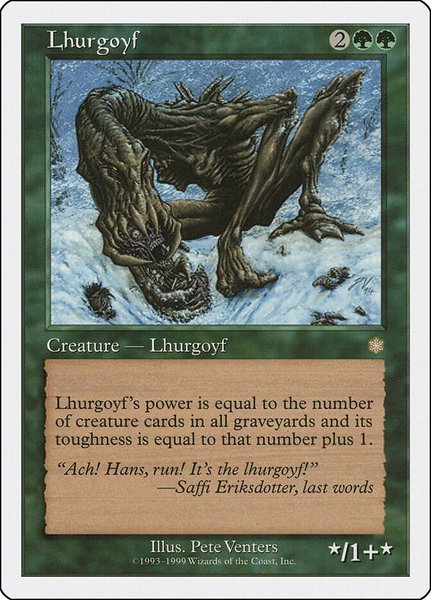 Lhurgoyf trading card from Battle Royale Box Set Lhurgoyf - Battle Royale Box Set Magic: The Gathering trading card