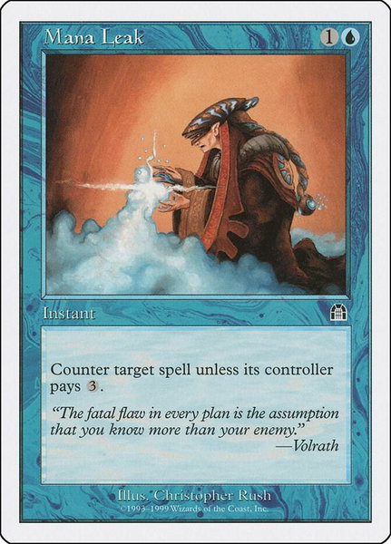 Mana Leak trading card from Battle Royale Box Set Mana Leak - Battle Royale Box Set Magic: The Gathering trading card