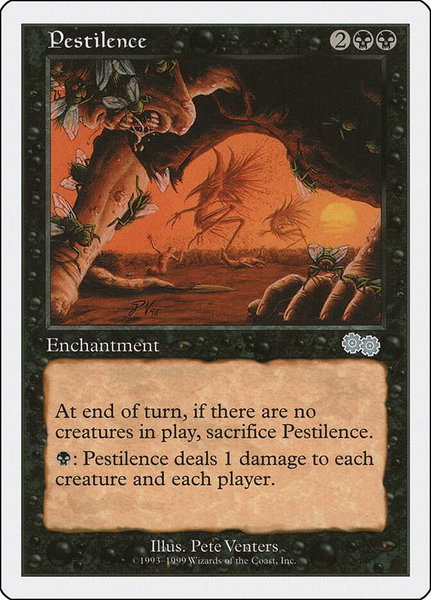 Pestilence trading card from Battle Royale Box Set Pestilence - Battle Royale Box Set Magic: The Gathering trading card