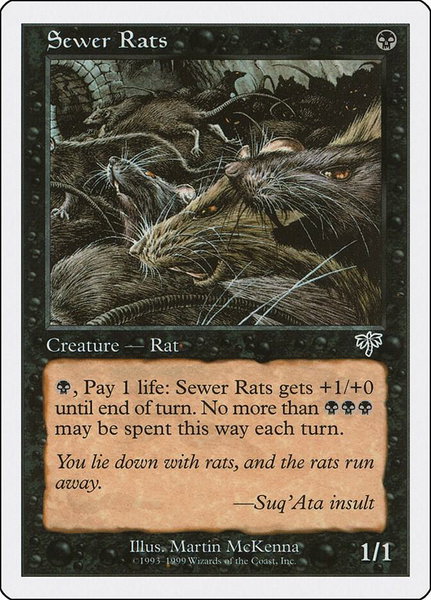 Sewer Rats trading card from Battle Royale Box Set Sewer Rats - Battle Royale Box Set Magic: The Gathering trading card
