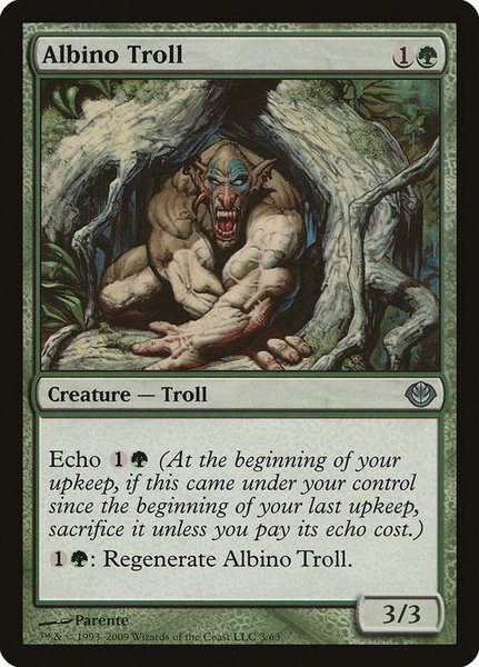 Albino Troll trading card from Duel Decks: Garruk vs. Liliana Albino Troll - Duel Decks: Garruk vs. Liliana Magic: The Gathering trading card