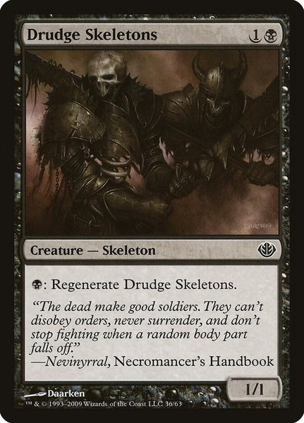 Drudge Skeletons trading card from Duel Decks: Garruk vs. Liliana Drudge Skeletons - Duel Decks: Garruk vs. Liliana Magic: The Gathering trading card