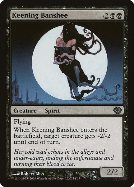 Keening Banshee trading card from Duel Decks: Garruk vs. Liliana Keening Banshee - Duel Decks: Garruk vs. Liliana Magic: The Gathering trading card