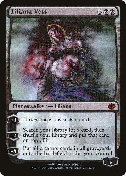 Liliana Vess trading card from Duel Decks: Garruk vs. Liliana Liliana Vess - Duel Decks: Garruk vs. Liliana Magic: The Gathering trading card