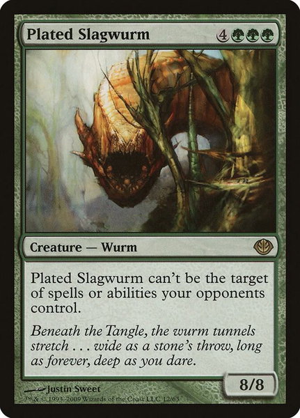 Plated Slagwurm trading card from Duel Decks: Garruk vs. Liliana Plated Slagwurm - Duel Decks: Garruk vs. Liliana Magic: The Gathering trading card