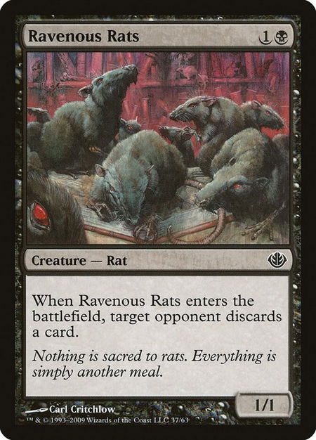 Ravenous Rats - Duel Decks: Garruk vs. Liliana Magic: The Gathering trading card