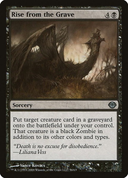 Rise from the Grave trading card from Duel Decks: Garruk vs. Liliana Rise from the Grave - Duel Decks: Garruk vs. Liliana Magic: The Gathering trading card