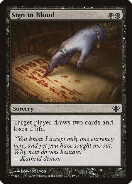 Sign in Blood - Duel Decks: Garruk vs. Liliana Magic: The Gathering trading card