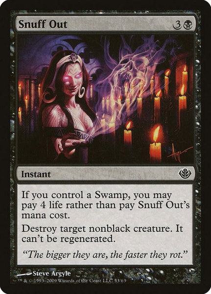 Snuff Out trading card from Duel Decks: Garruk vs. Liliana Snuff Out - Duel Decks: Garruk vs. Liliana Magic: The Gathering trading card