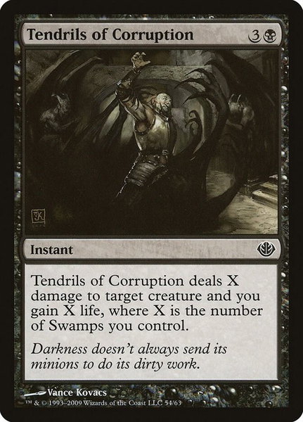 Tendrils of Corruption trading card from Duel Decks: Garruk vs. Liliana Tendrils of Corruption - Duel Decks: Garruk vs. Liliana Magic: The Gathering trading card