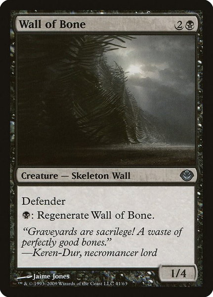 Wall of Bone trading card from Duel Decks: Garruk vs. Liliana Wall of Bone - Duel Decks: Garruk vs. Liliana Magic: The Gathering trading card