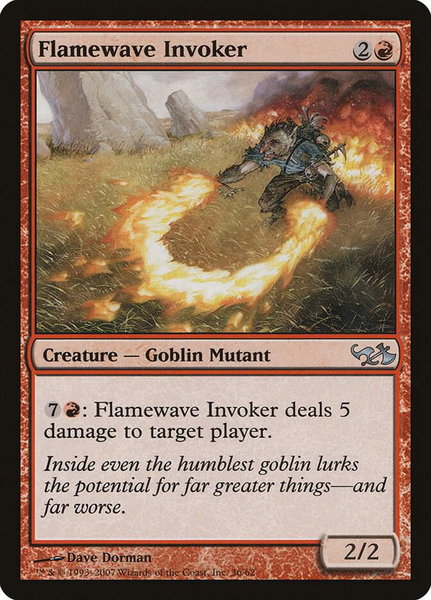 Flamewave Invoker trading card from Duel Decks: Elves vs. Goblins Flamewave Invoker - Duel Decks: Elves vs. Goblins Magic: The Gathering trading card