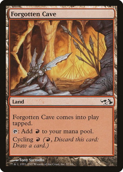 Forgotten Cave trading card from Duel Decks: Elves vs. Goblins Forgotten Cave - Duel Decks: Elves vs. Goblins Magic: The Gathering trading card