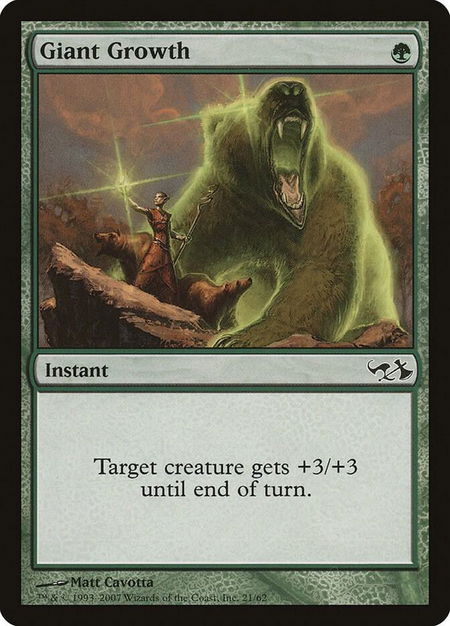 Giant Growth trading card from Duel Decks: Elves vs. Goblins Giant Growth - Duel Decks: Elves vs. Goblins Magic: The Gathering trading card
