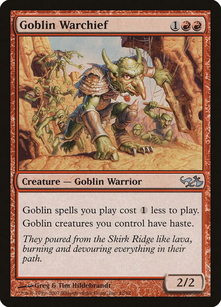 Goblin Warchief - Duel Decks: Elves vs. Goblins Magic: The Gathering trading card