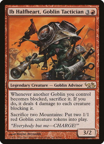 Ib Halfheart, Goblin Tactician trading card from Duel Decks: Elves vs. Goblins Ib Halfheart, Goblin Tactician - Duel Decks: Elves vs. Goblins Magic: The Gathering trading card
