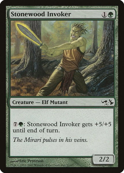 Stonewood Invoker trading card from Duel Decks: Elves vs. Goblins Stonewood Invoker - Duel Decks: Elves vs. Goblins Magic: The Gathering trading card