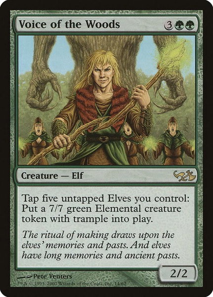 Voice of the Woods trading card from Duel Decks: Elves vs. Goblins Voice of the Woods - Duel Decks: Elves vs. Goblins Magic: The Gathering trading card