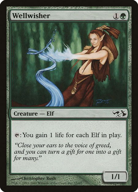 Wellwisher trading card from Duel Decks: Elves vs. Goblins Wellwisher - Duel Decks: Elves vs. Goblins Magic: The Gathering trading card