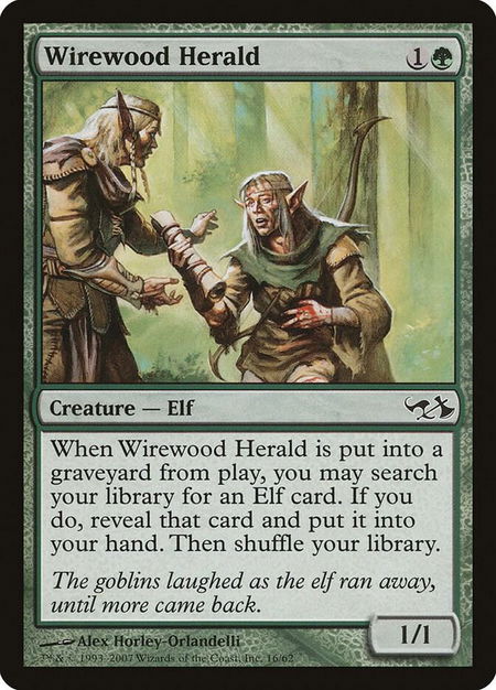 Wirewood Herald trading card from Duel Decks: Elves vs. Goblins Wirewood Herald - Duel Decks: Elves vs. Goblins Magic: The Gathering trading card